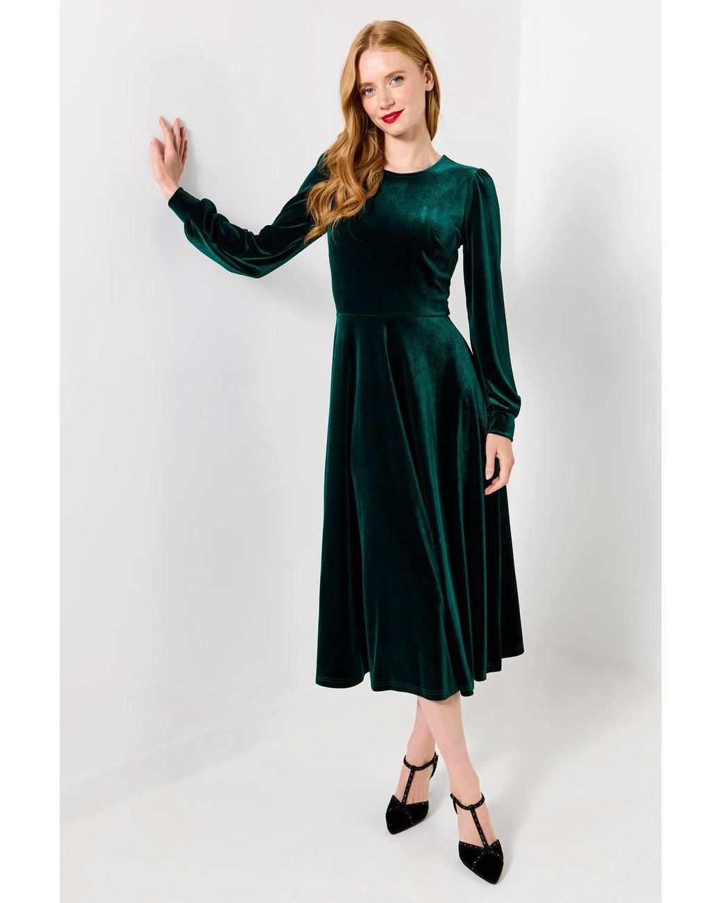 Joe Browns Blue Julietta Velour Dress