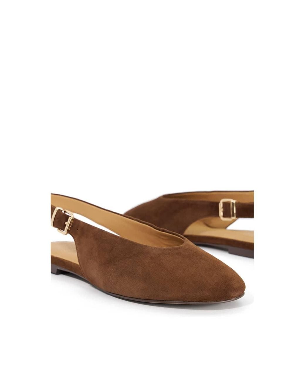 Dune Brown 'Honora' Suede Ballet Pumps
