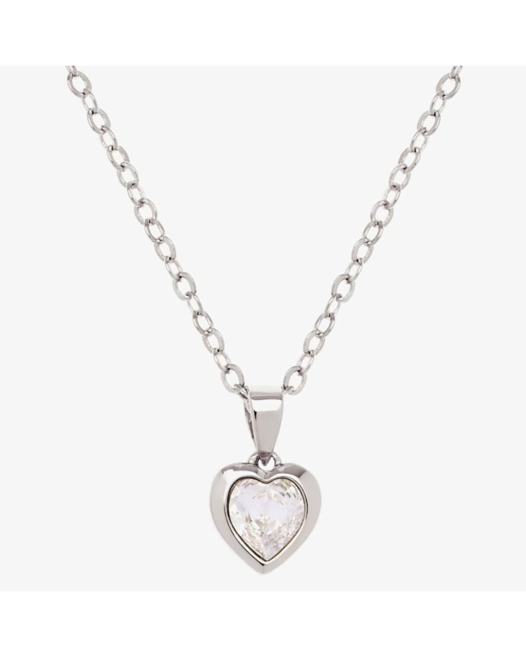 Ted Baker Metallic Hannela Tone Crystal Heart Necklace Tbj1681-01-02