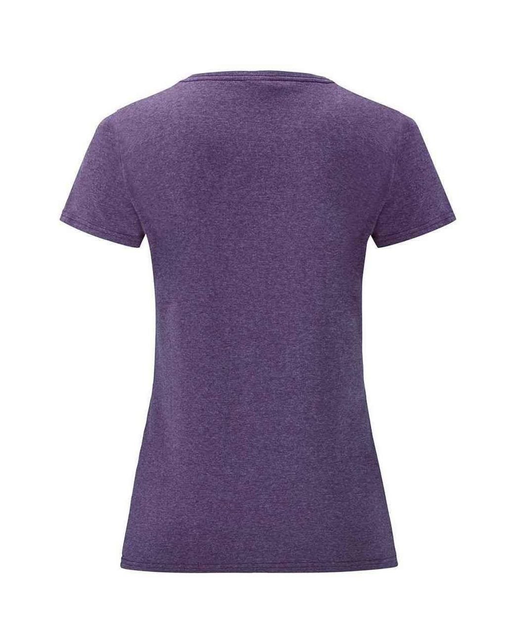 Fruit Of The Loom Purple Valueweight Heather Lady Fit T-Shirt