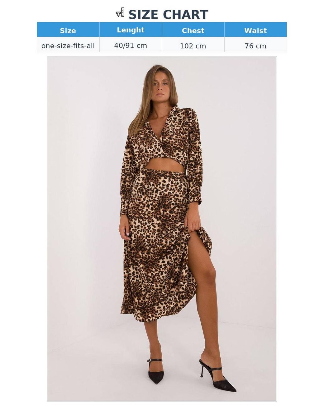 Love Lace Brown Blouse & Skirt Set