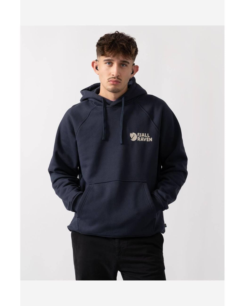 Fjallraven Blue Long Sleeve Relaxed Fit Hoodie for men