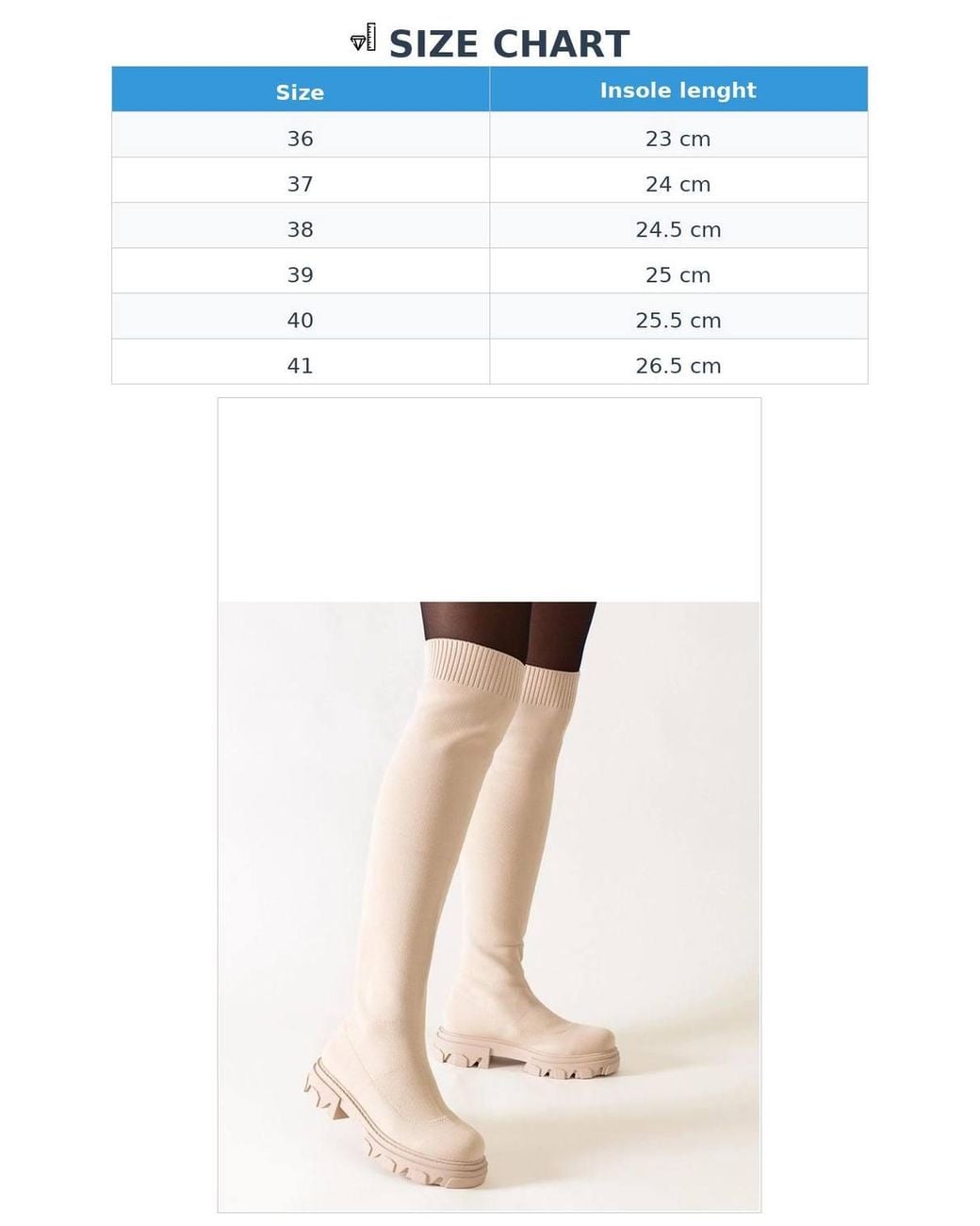 Love Lace Natural Long Insulated Slip On Heel Boots With Rubber Grip Round Toe