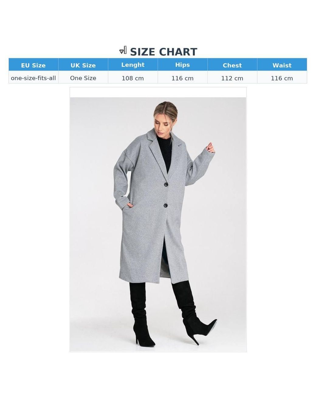 Love Lace Gray Essential Classic Elegant Coat