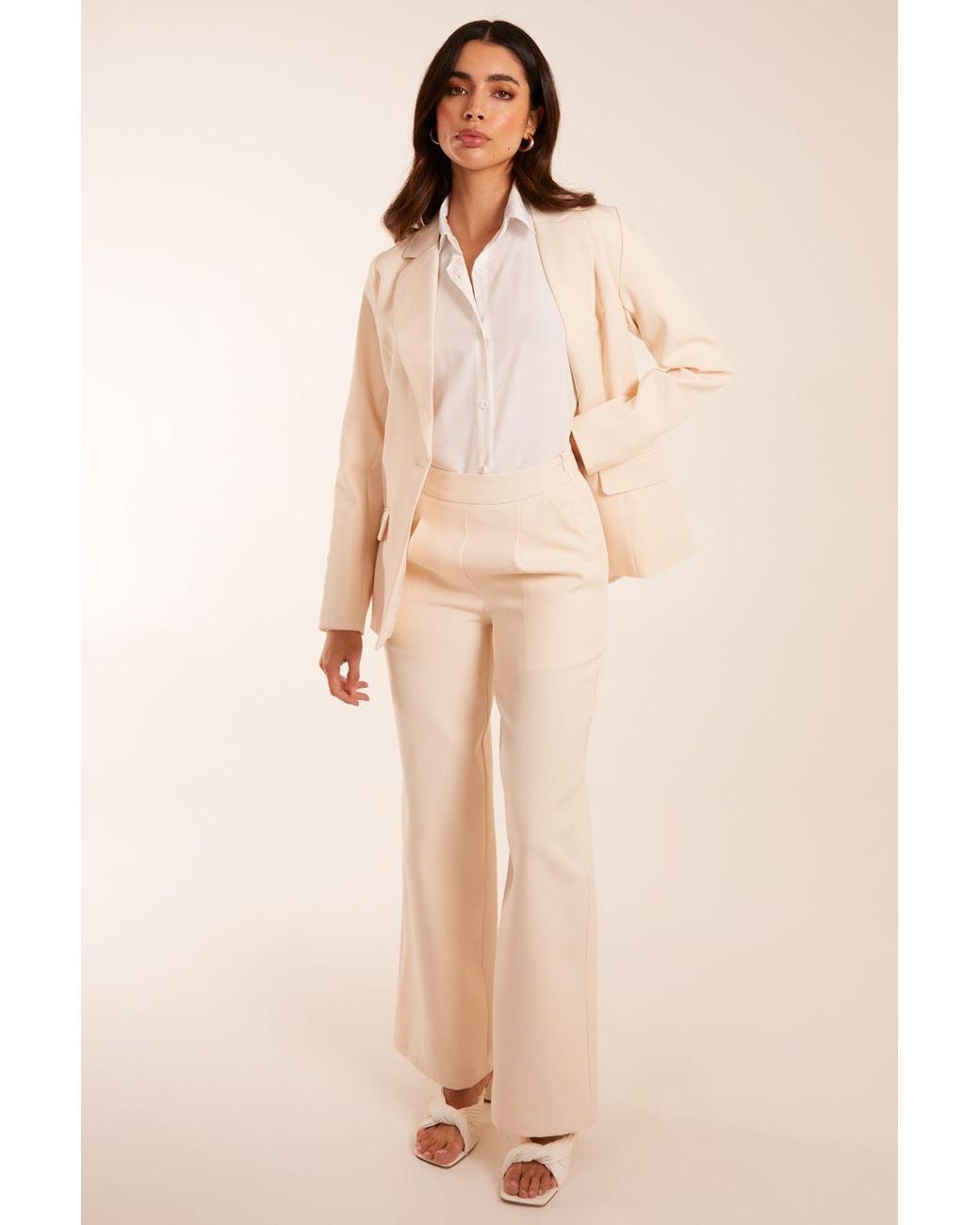 Blue Vanilla Natural Wide Leg Suit Trousers
