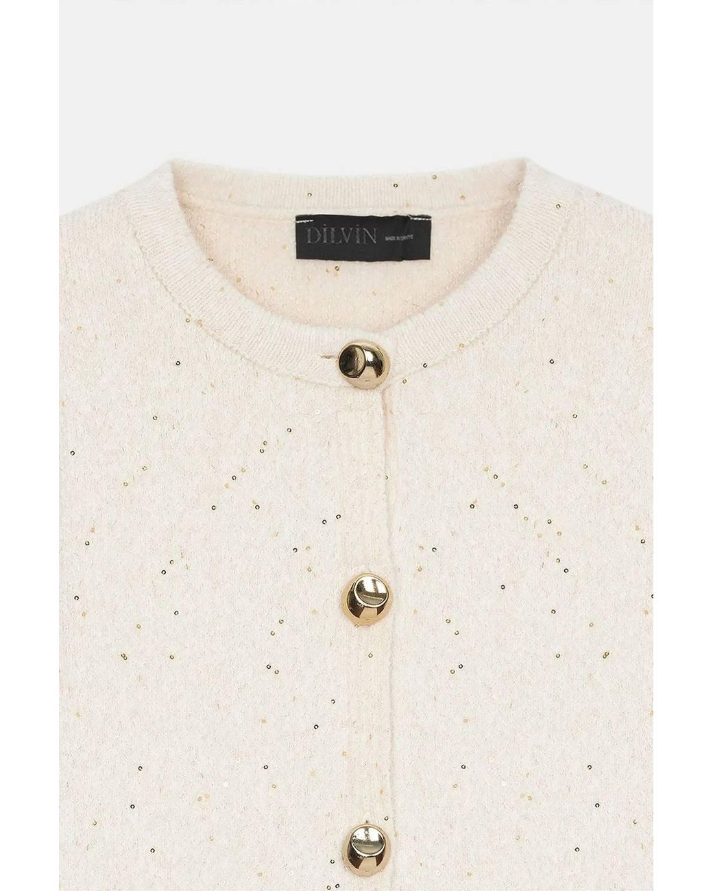 Dilvin White Knit Cardigan