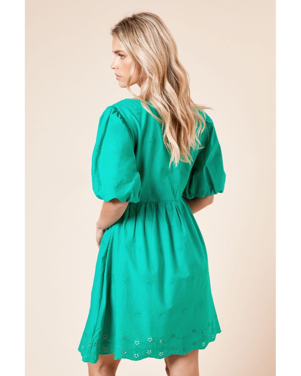 Dorothy Perkins Blue Petite Embroidered Square Neck Mini Dress