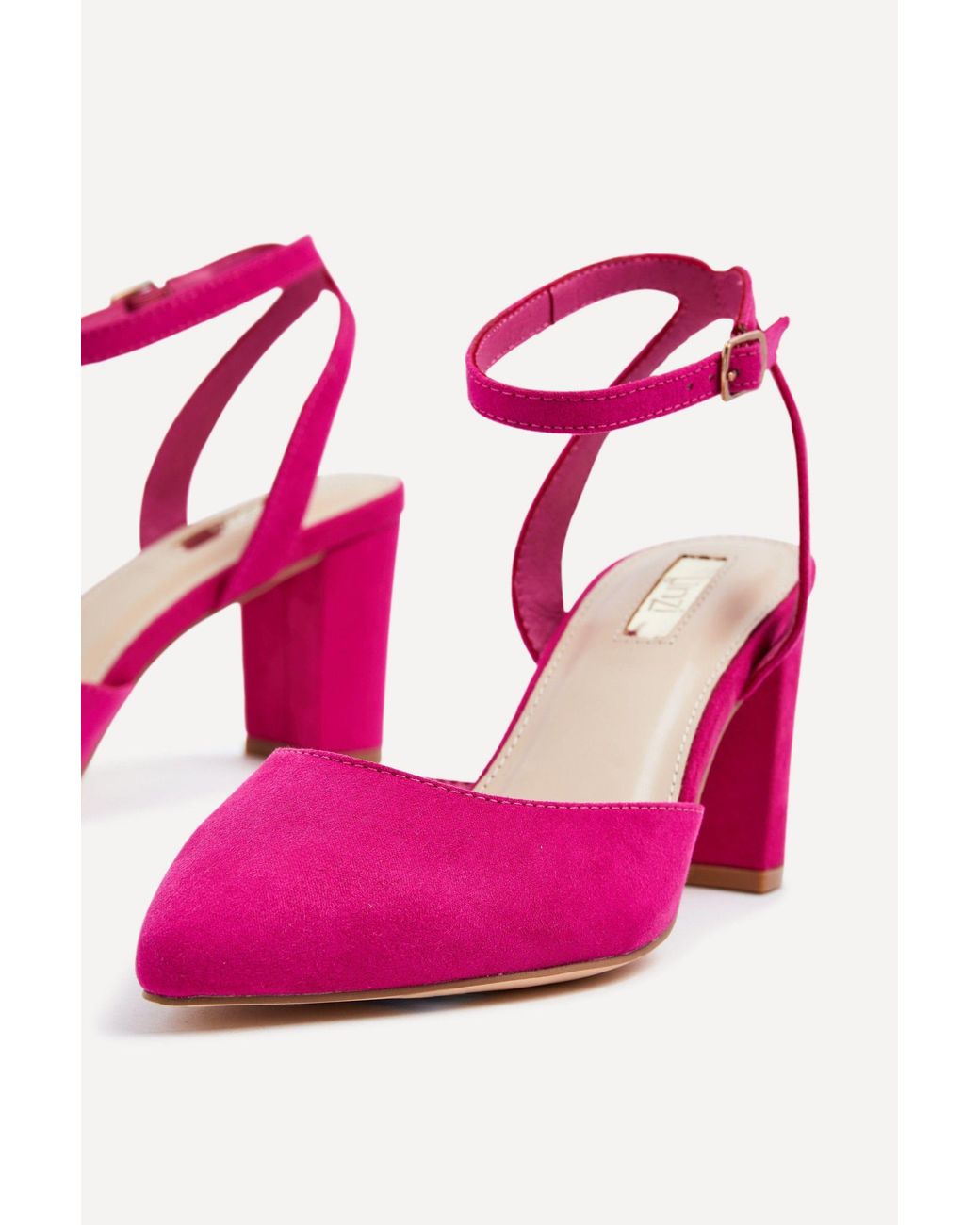 Linzi Pink Carrie Faux Suede Court Heels