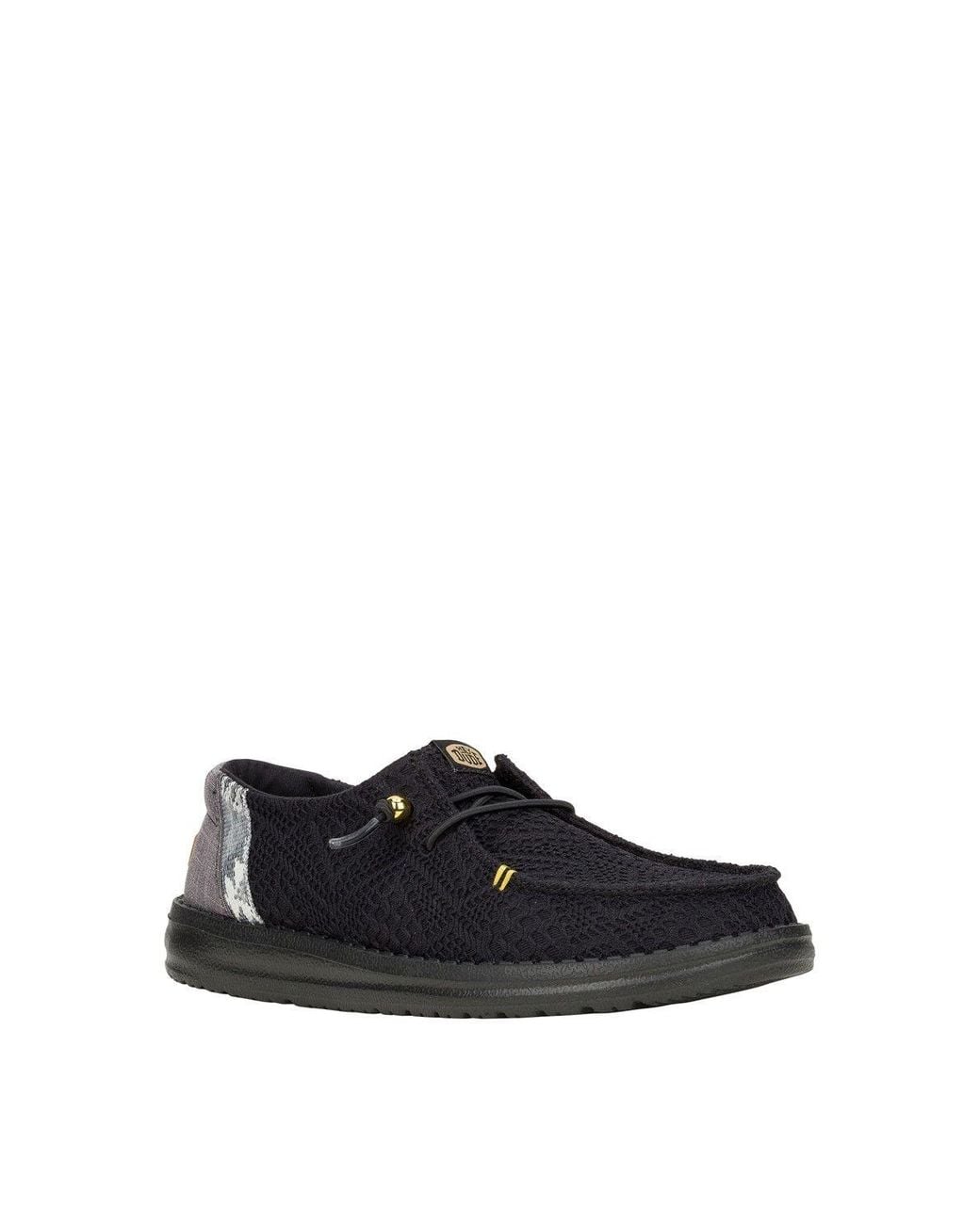 HeyDude Black Wendy Boho Crochet Shoes