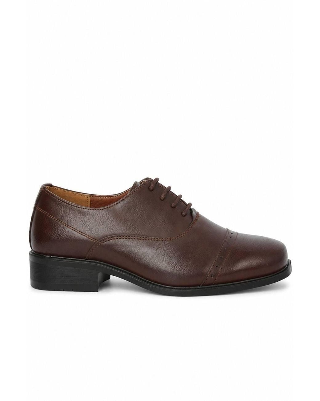 Spot on Brown Toe Cap Lace Up Formal Shoes for men