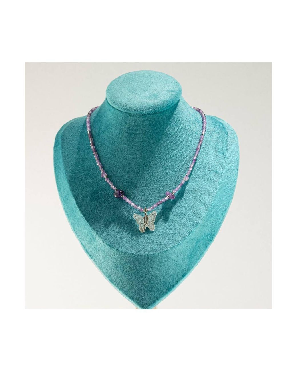 KDMD Purple Nymph Amethyst Gemstone Necklace