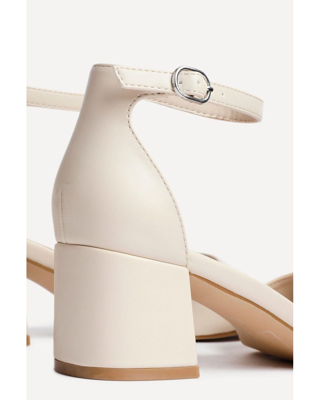 Linzi Natural Maddie Faux Leather Block Heels