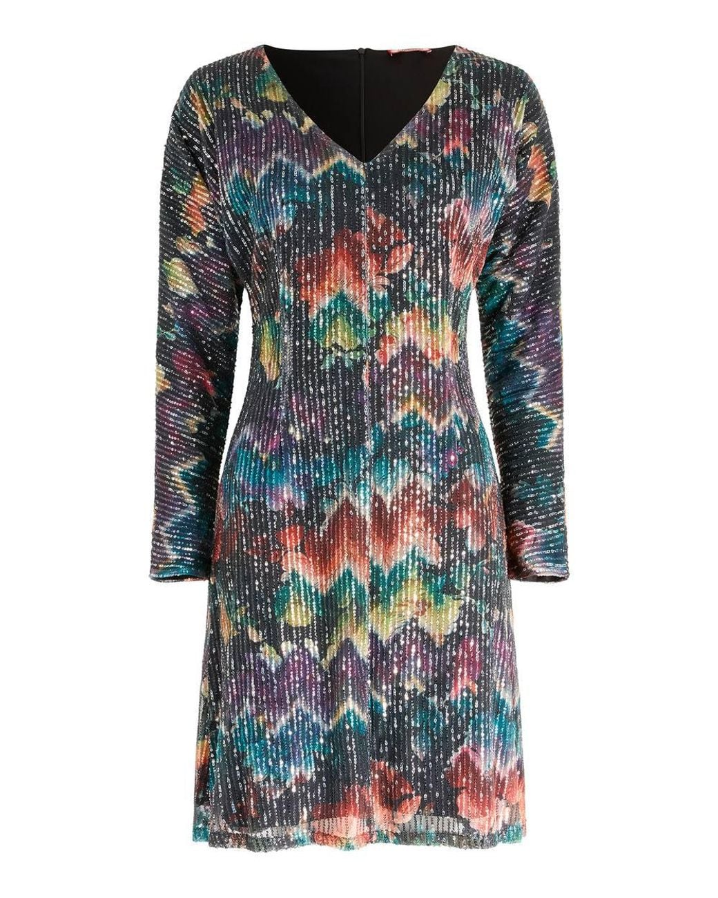 Joe Browns Multicolor V Neck Sequin Mini Dress