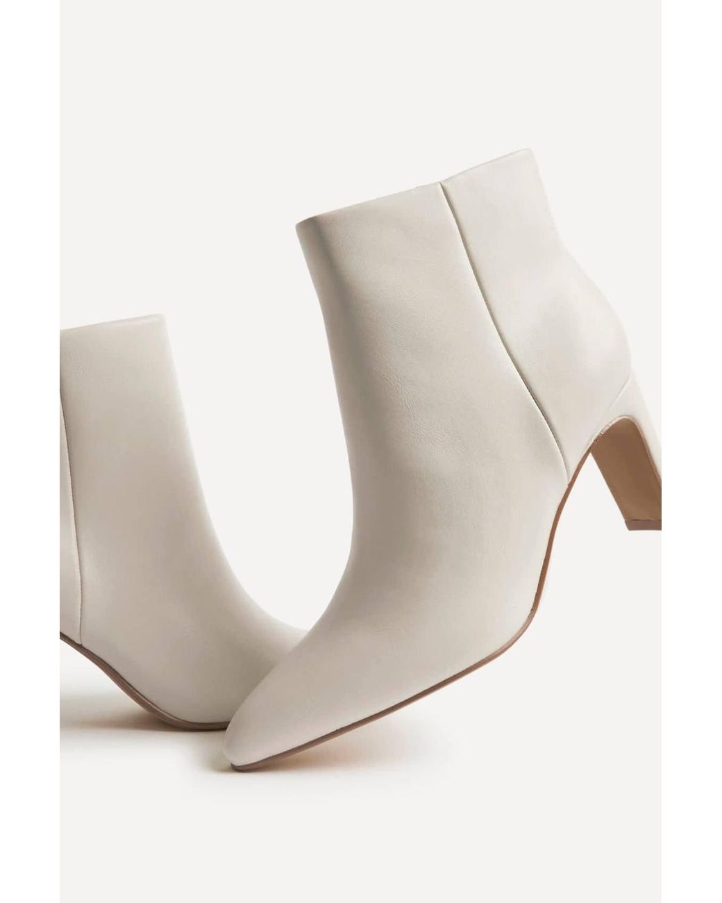 Linzi White Alisha Faux Leather Heeled Ankle Boot