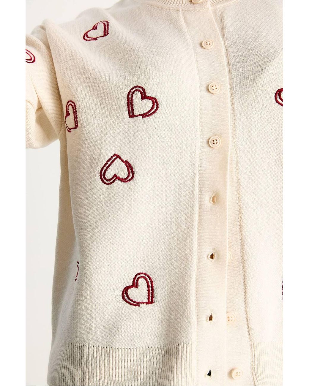 Bianco Lucci Red Long Knitted Cardigan With Button Collar