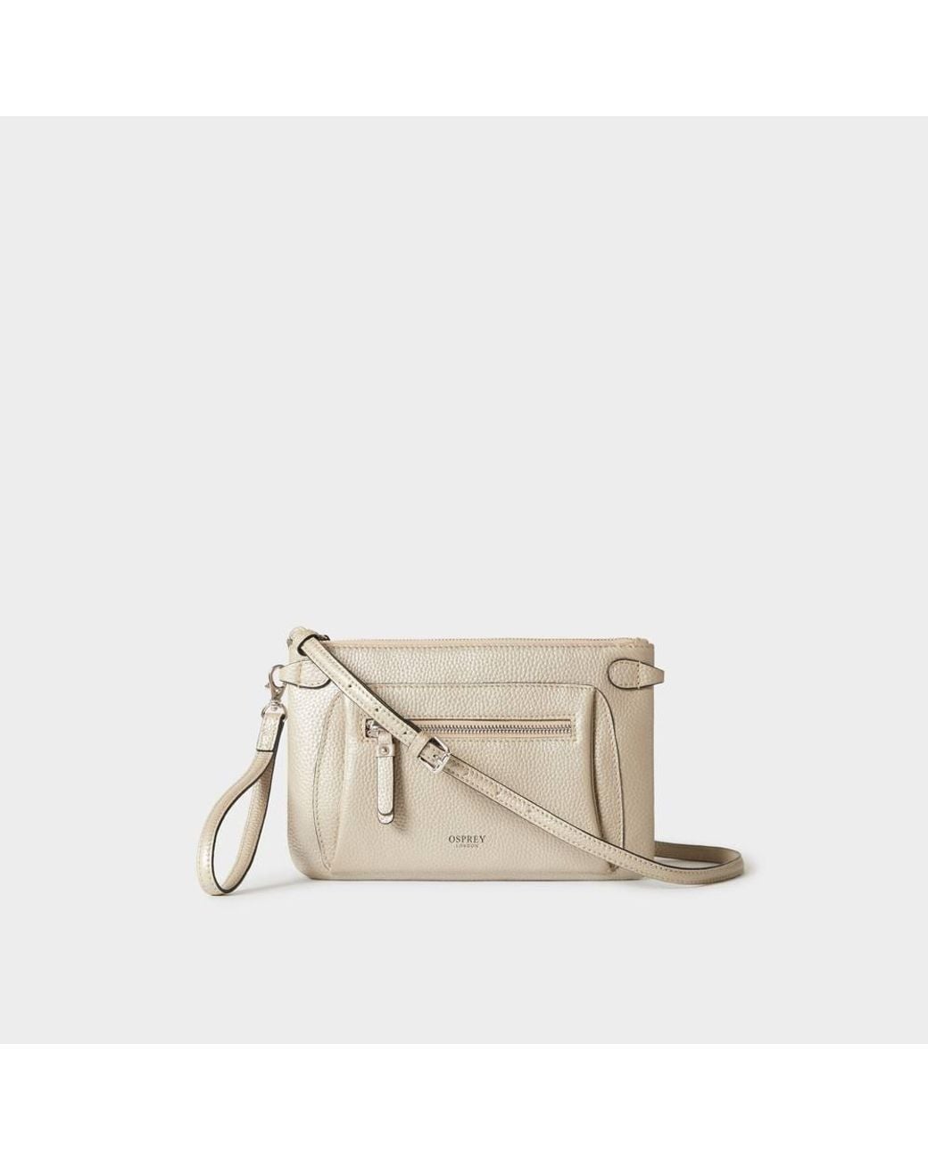 Osprey Natural The Ruby Leather Crossbody Clutch Bag