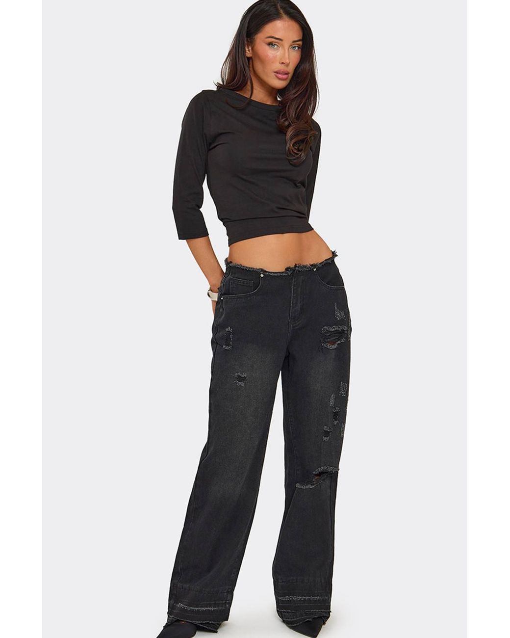 EGO Black Straight Leg Denim Jeans