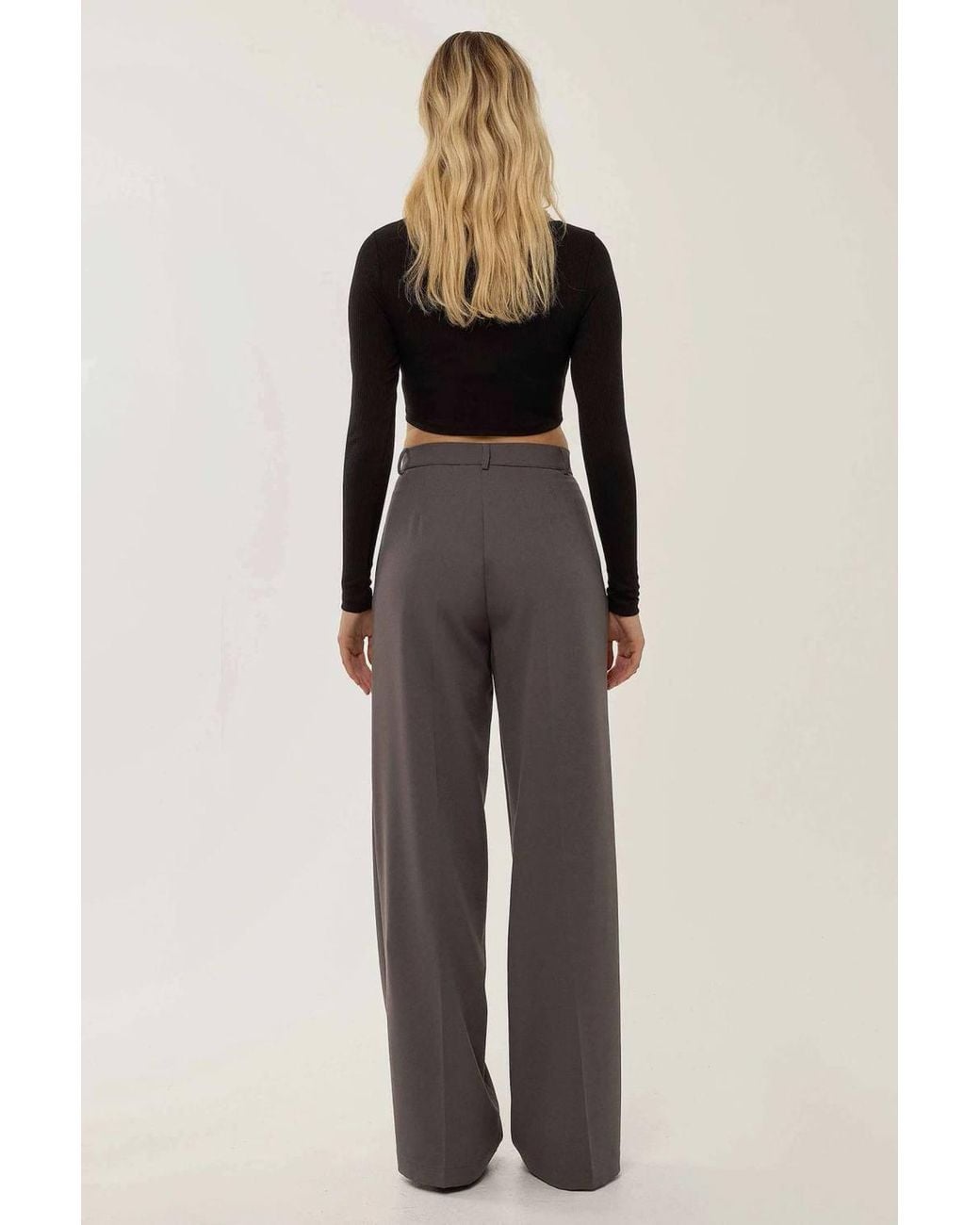 Hiccup Gray High Waist Wide Leg Pants