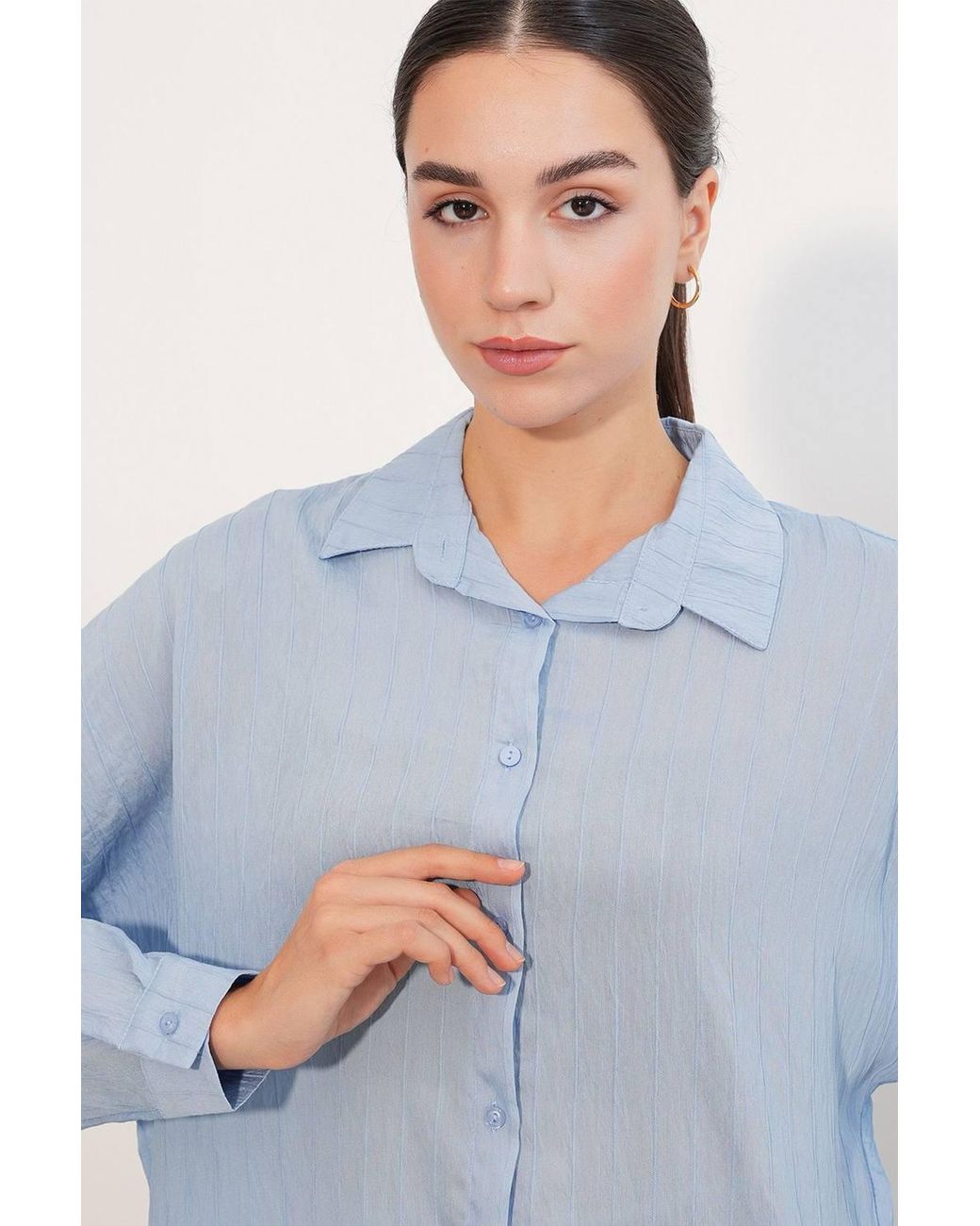 Bigdart Blue Viscose Nylon Shirt