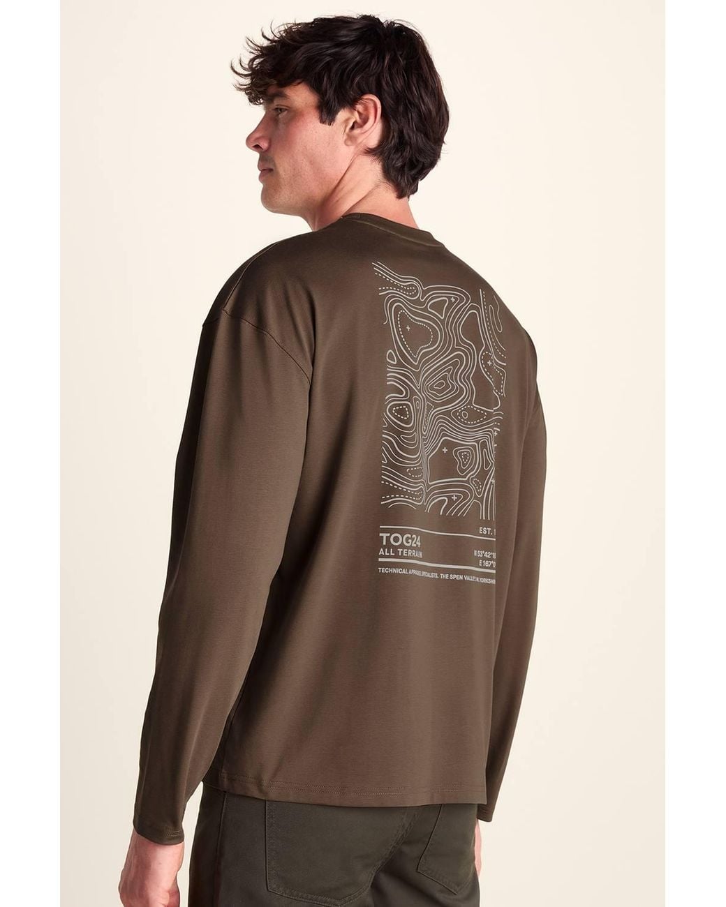TOG24 Brown 'Lloyd' Premium Heavyweight 100% Cotton Jersey Top for men