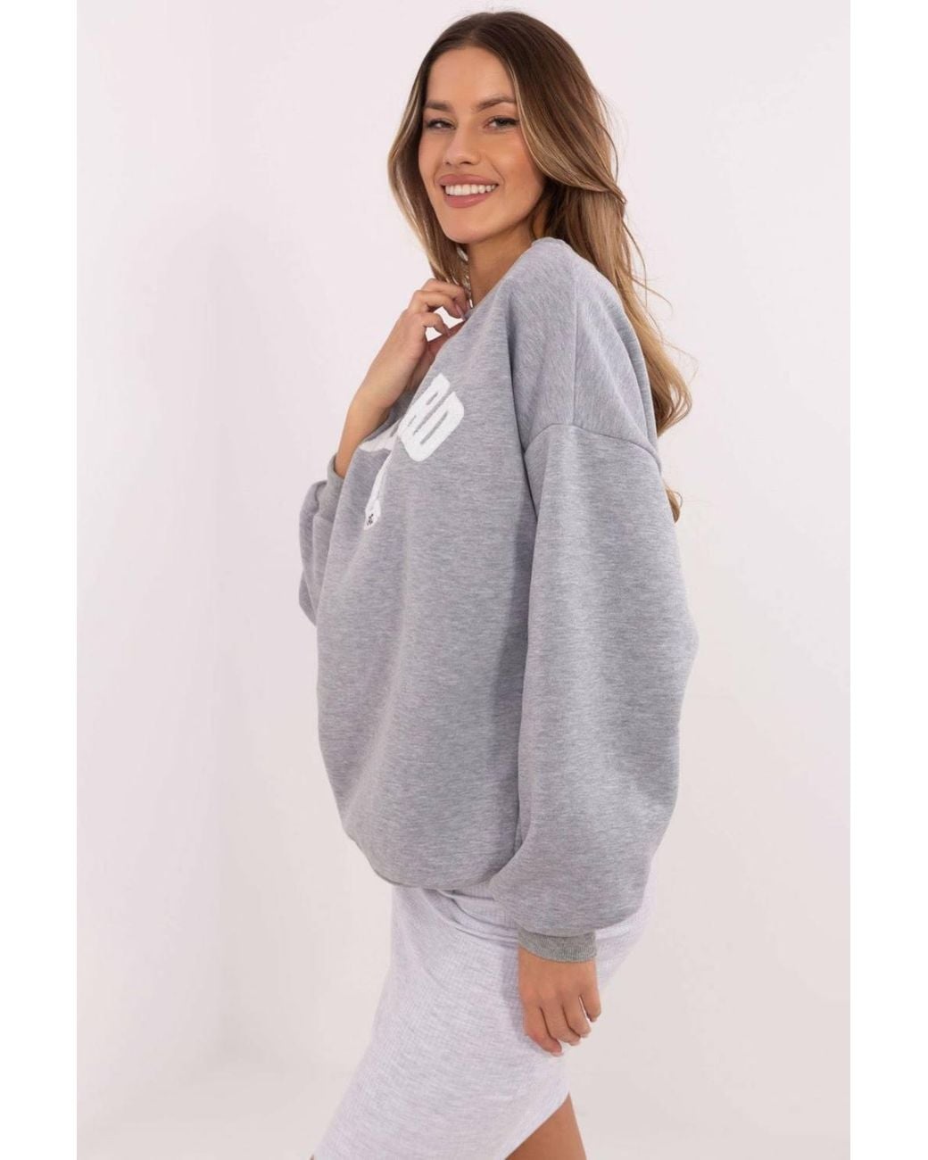 Love Lace Gray Cotton Polyester Insulated Casual Sweatshirt Style 206135