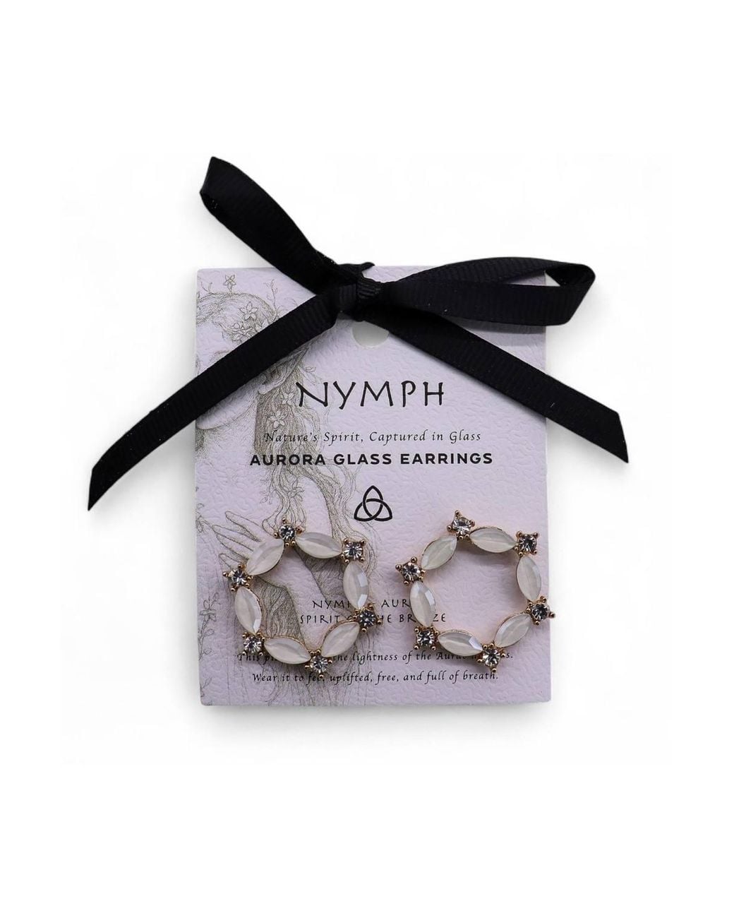 KDMD White Vintage Glass Loop Earrings