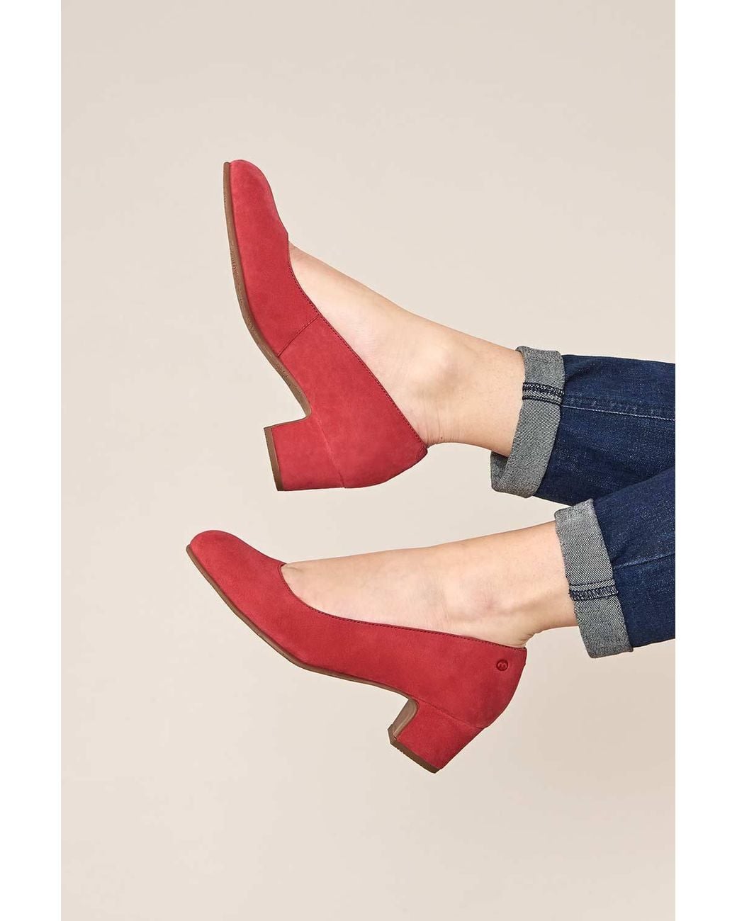 Moshulu Pink 'Keel Suede' Court Shoes