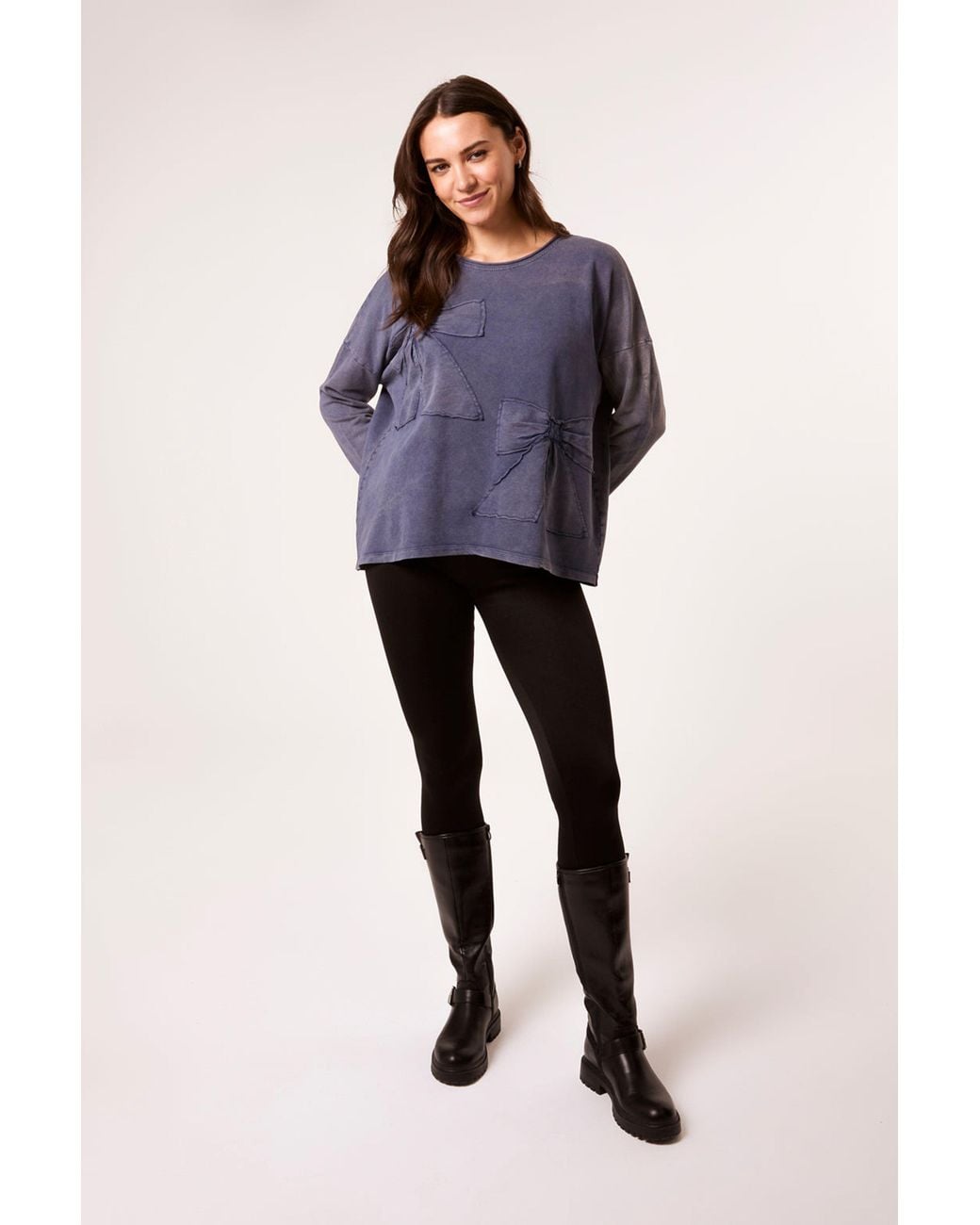 Blue Vanilla Purple Long Sleeve Round Neck Sweatshirt