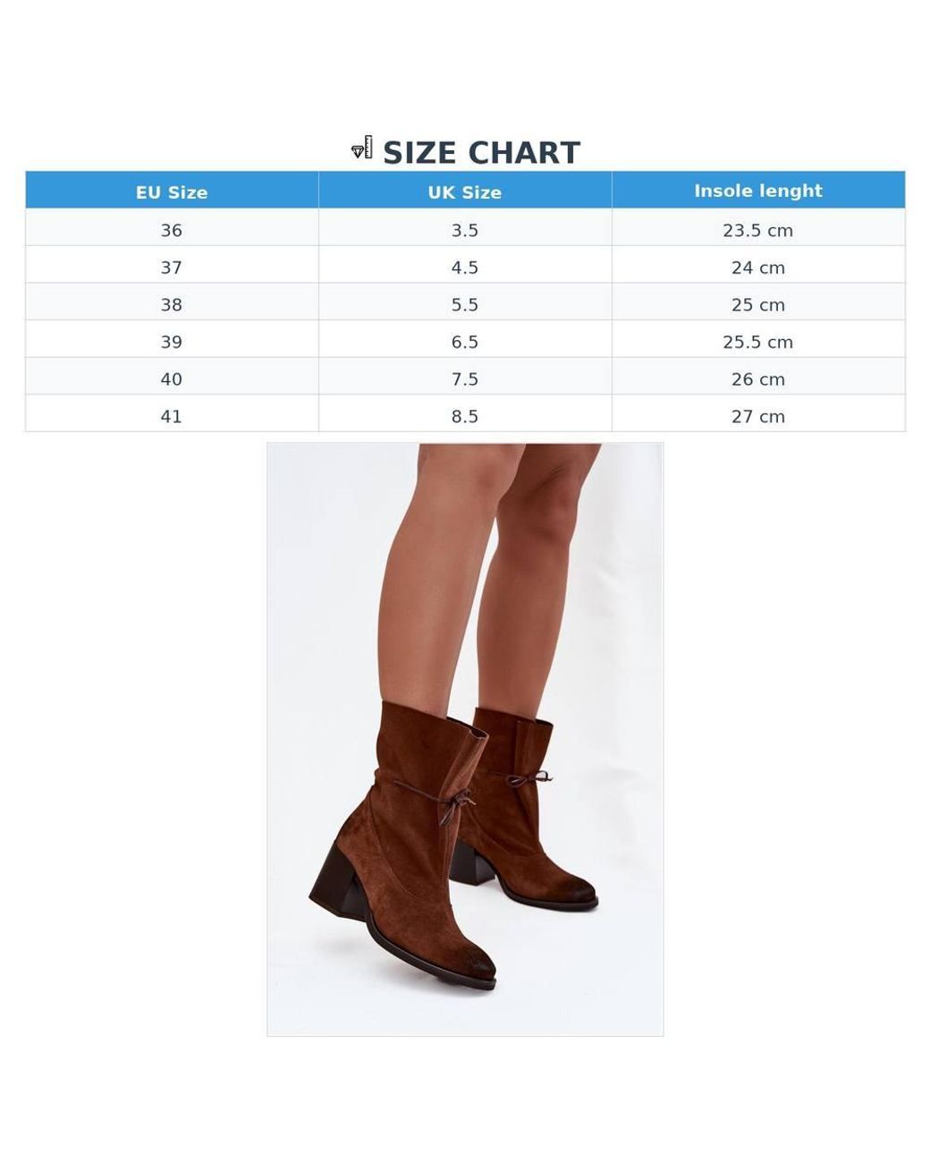 Love Lace Brown Office Slip-On Suede Heeled Boots
