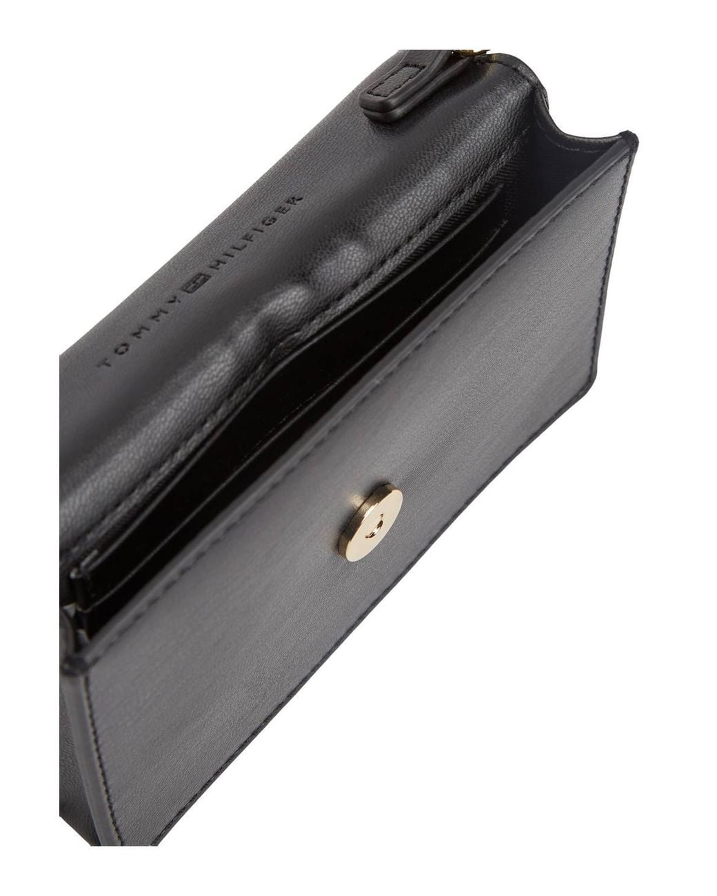 Tommy Hilfiger Black Th Icon Card Holder W/Chain