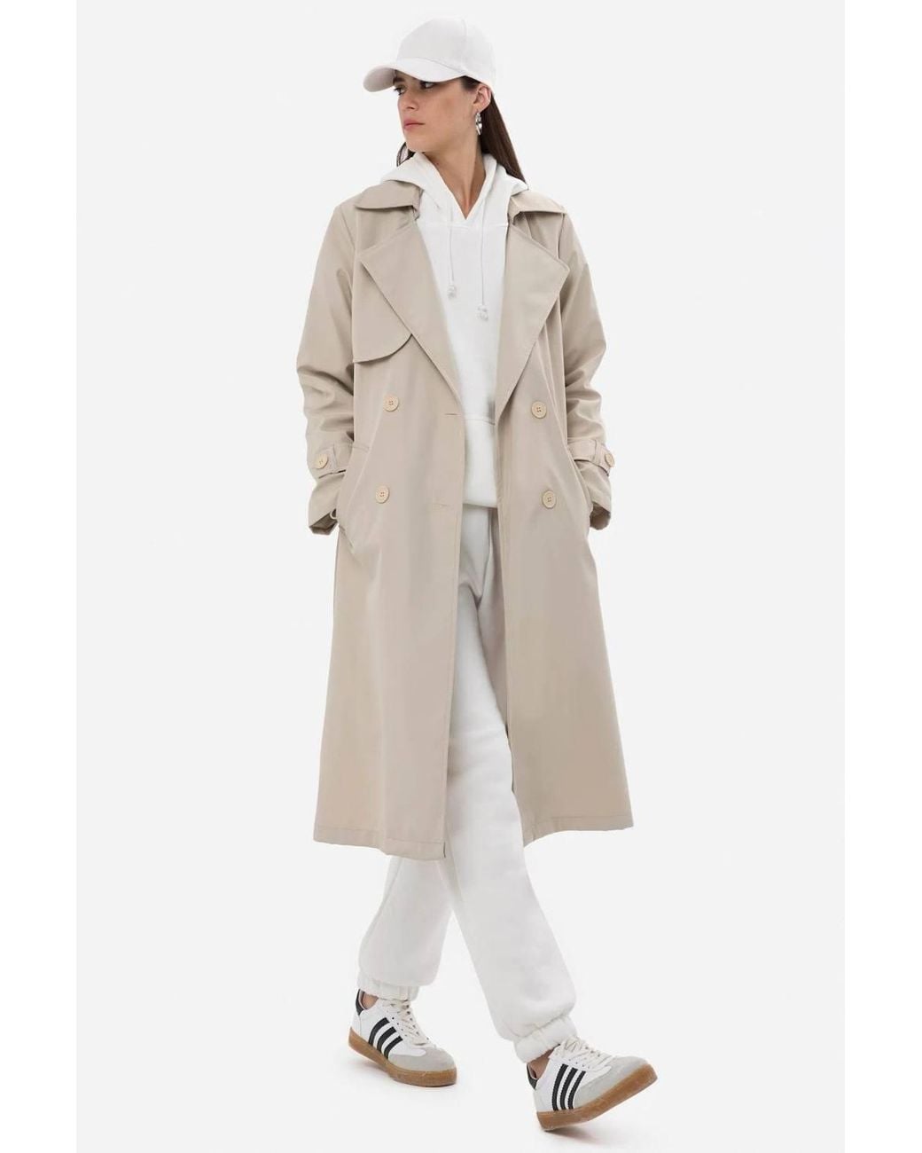 Hiccup Natural Trench Coat With Belt