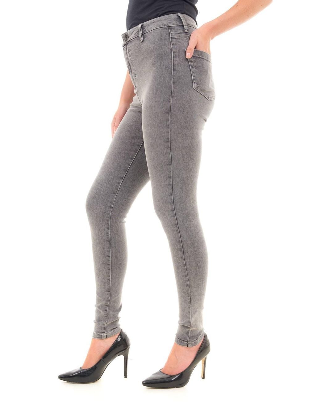 Smart Living Gray Stylish Skinny Fit High Waisted Denim Jeans