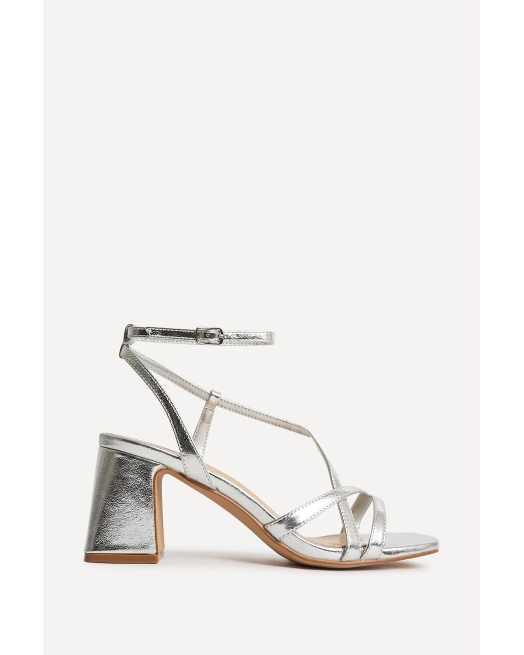 Linzi White Oslo Faux Leather Heeled Sandals