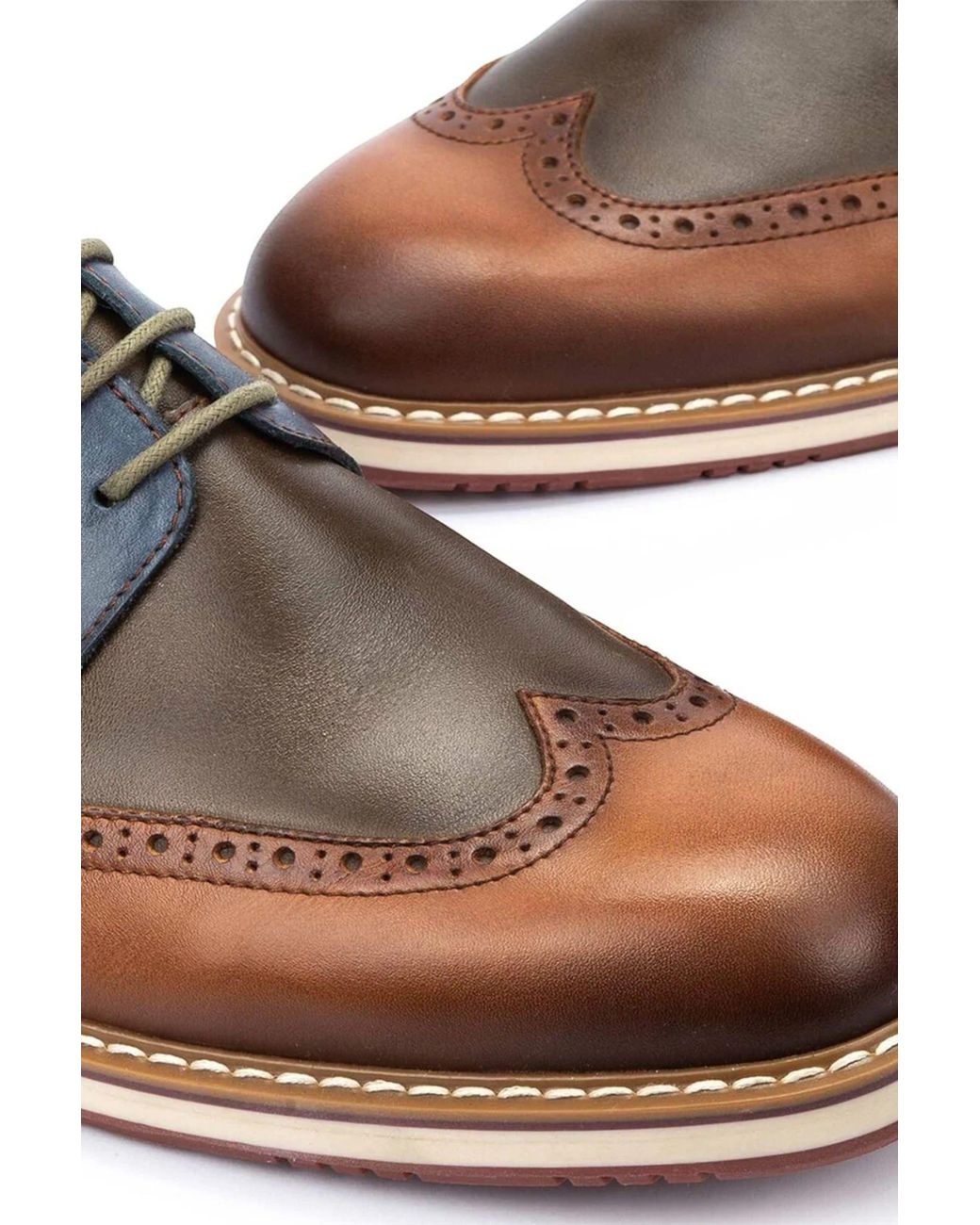 Infinity Leather Brown Pikolinos Leather Brogue Lace-Up Oxford Shoes for men