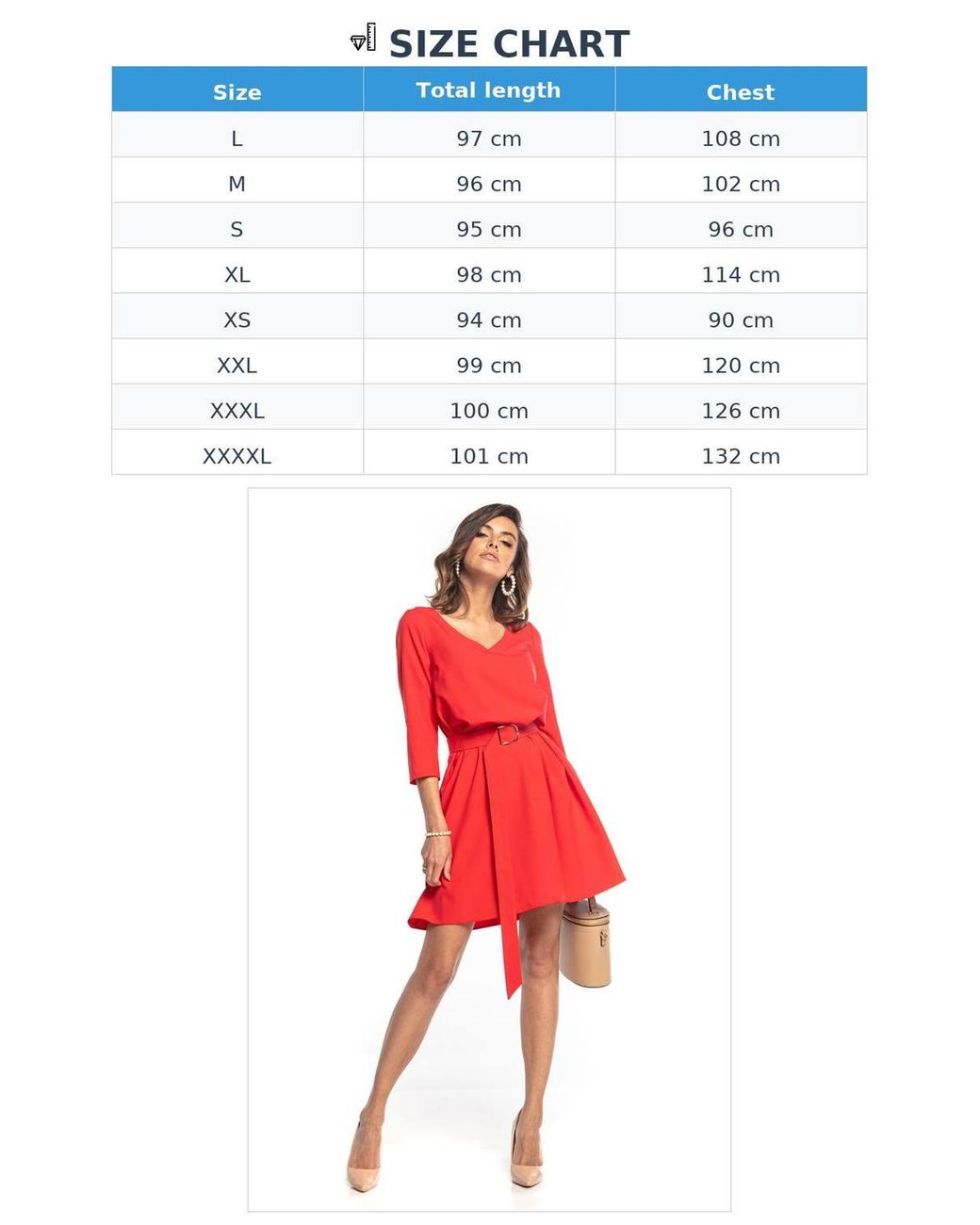 Love Lace Red Trapeze Dress 3/4 Sleeves Belt
