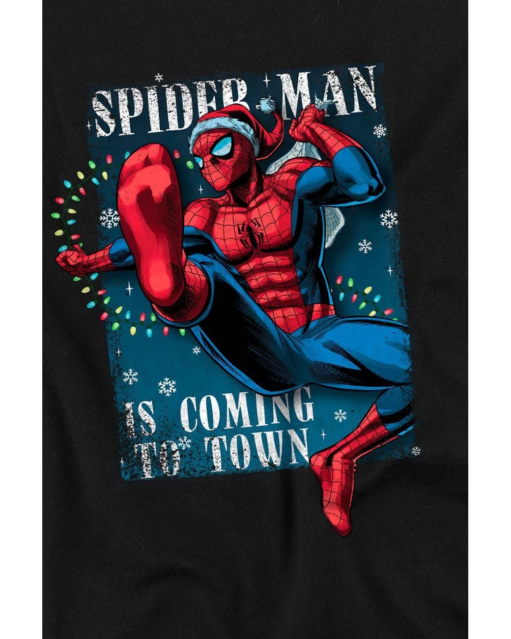 Marvel Black Spiderman Is Coming To Town Long Sleeve T-Shirt for men