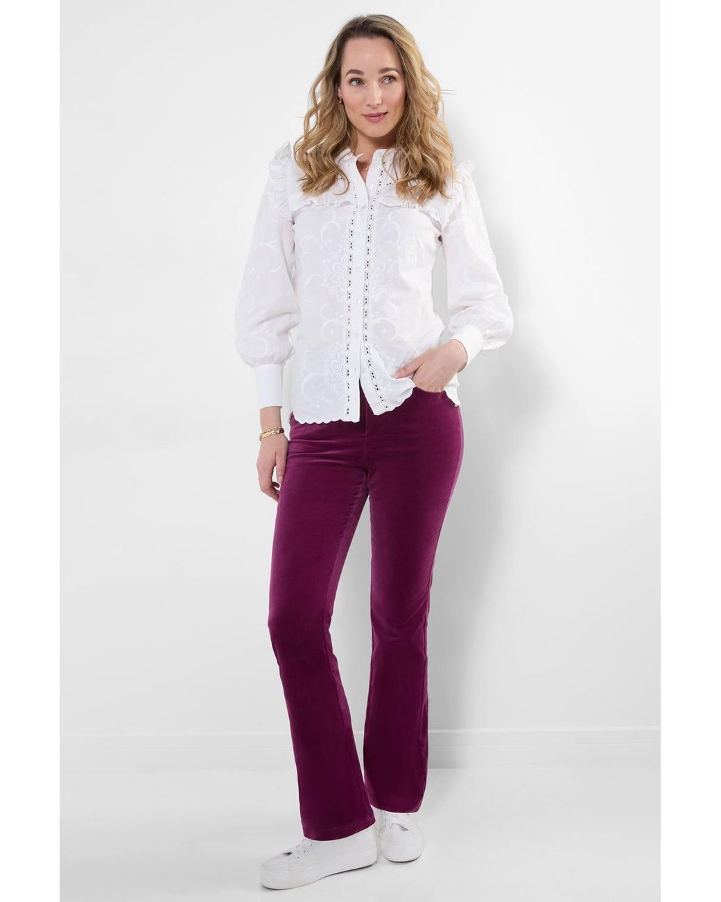 Joe Browns Purple Luxurious Bootcut Moleskin Trousers