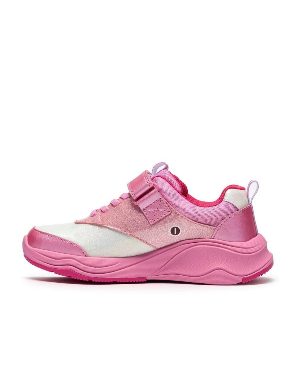 Clarks Pink Gleam Fly Kid Trainers, Riptape