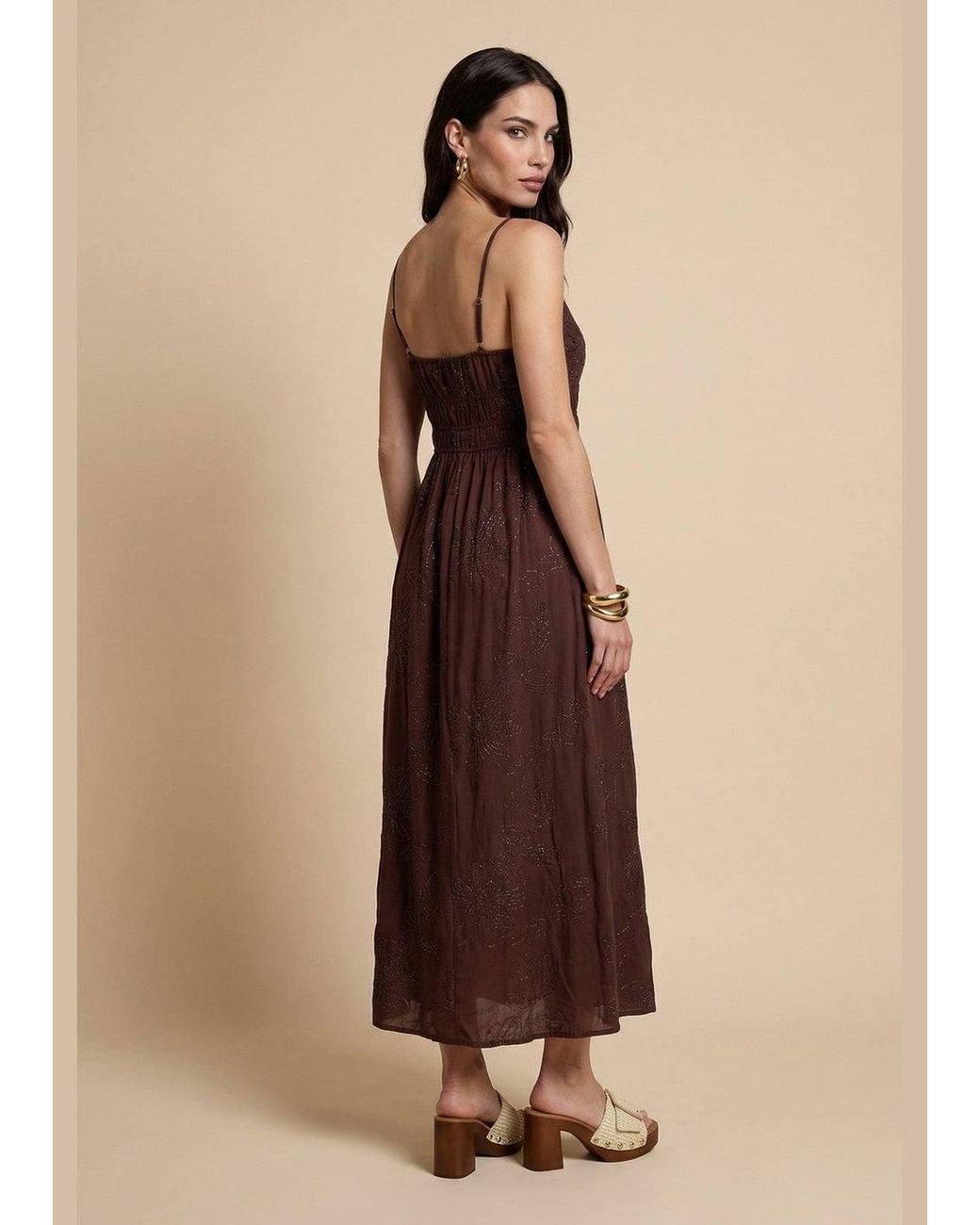 Urban Bliss Natural Embroidery Hem Dress