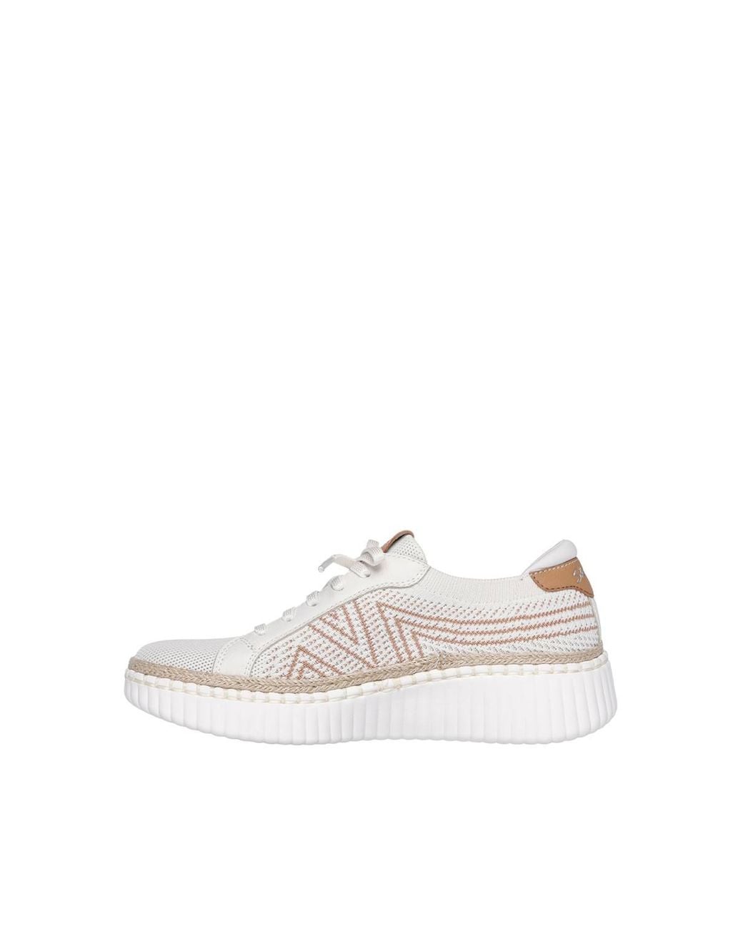 Skechers White Wilshire Blvd Bellevue Two-Tone Knit Slip-On Trainers