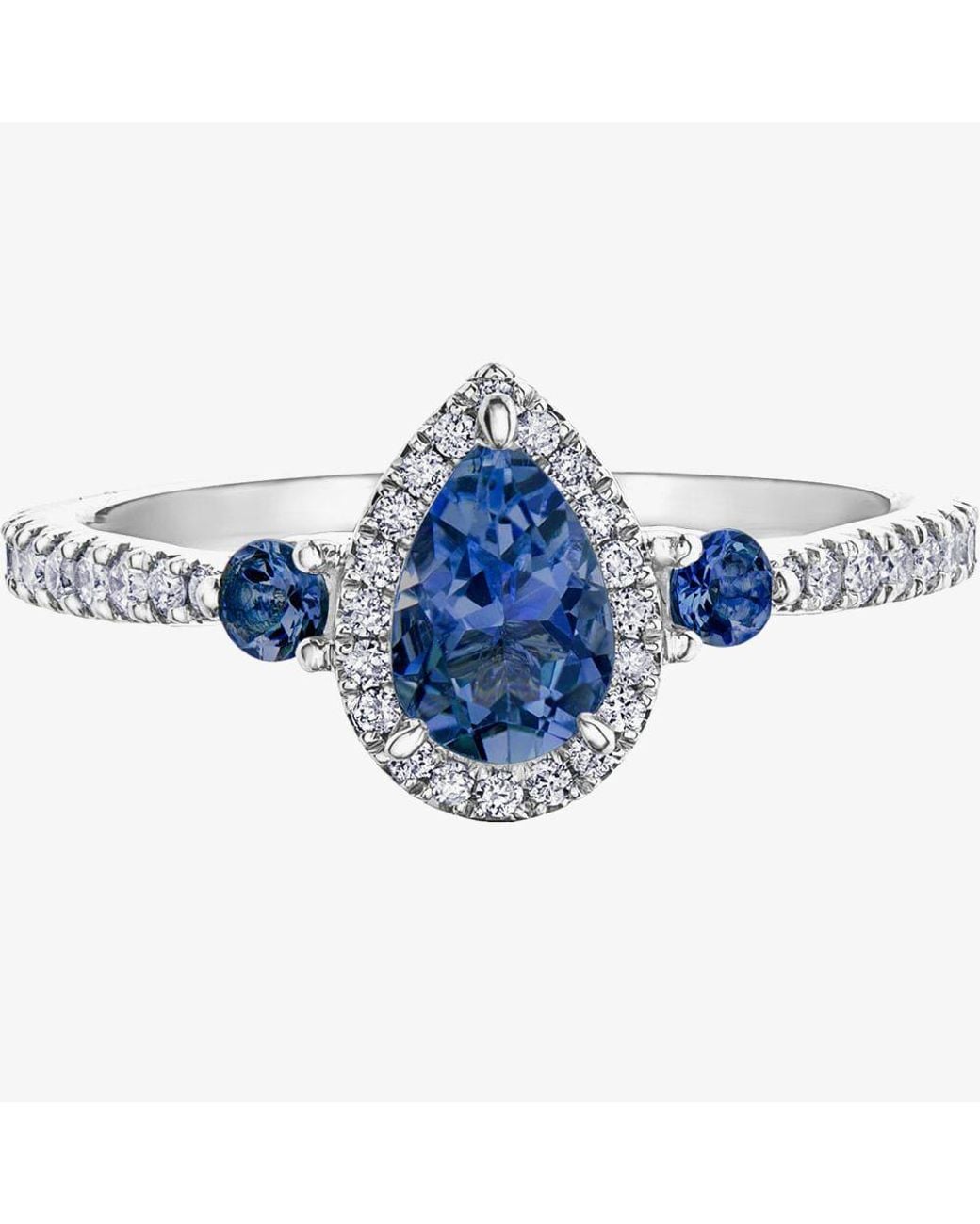 T.H.Baker Blue 9Ct Sapphire 0.42Ct Diamond Ring