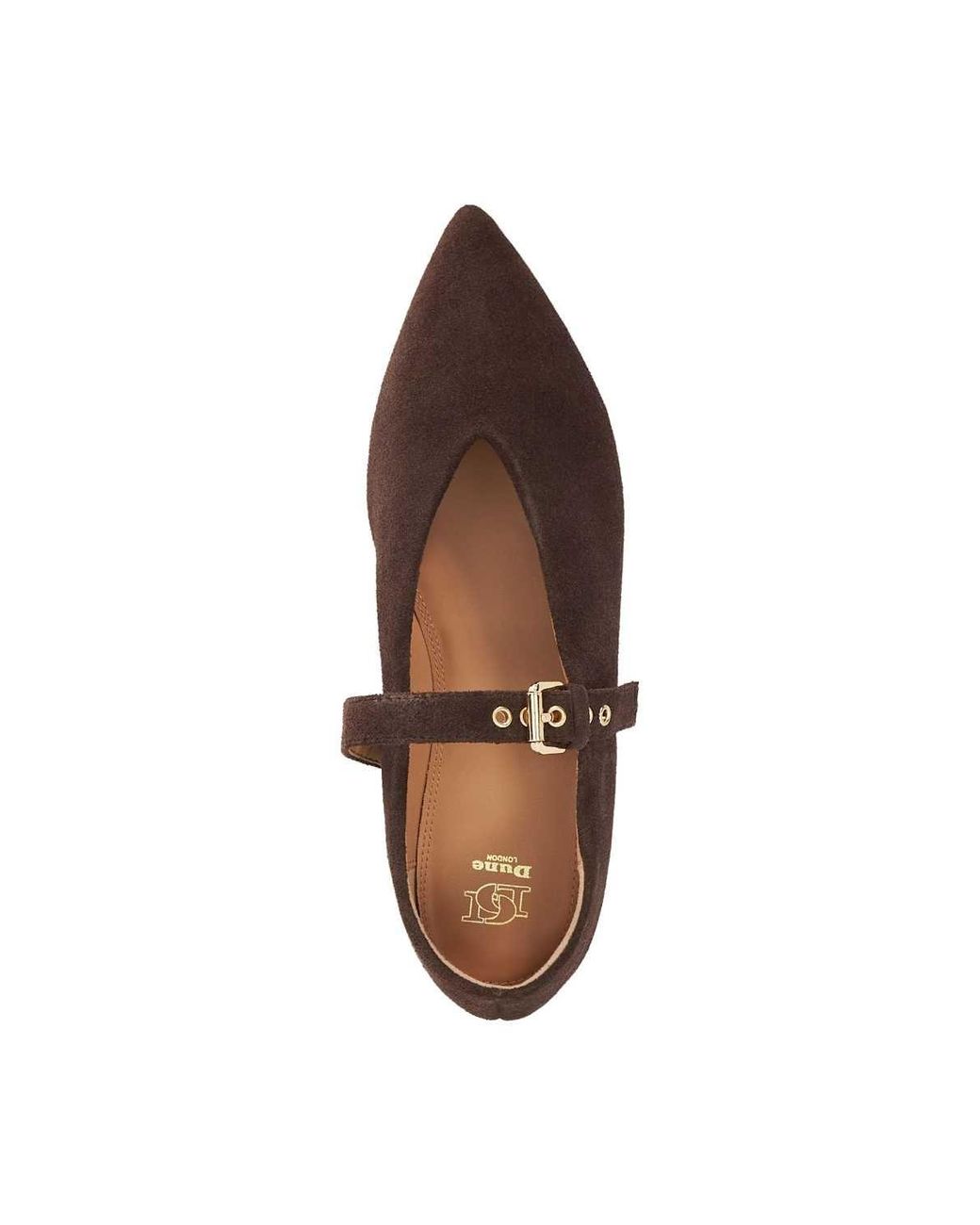 Dune Brown 'Hey' Suede Ballet Pumps