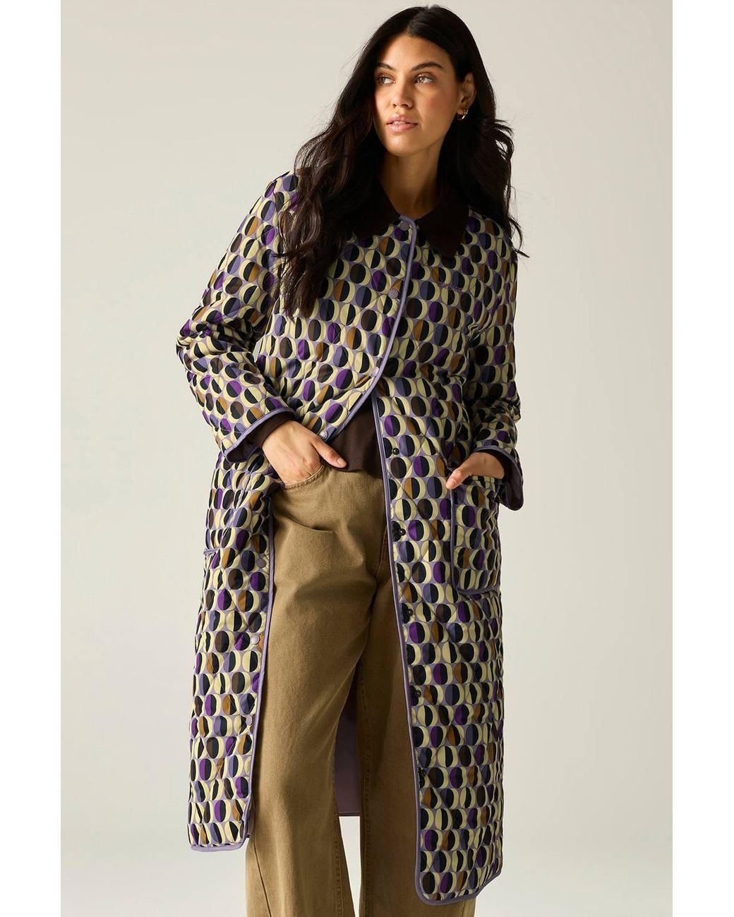Regatta Purple Orla Mid Length Waterproof Quilted Jacket