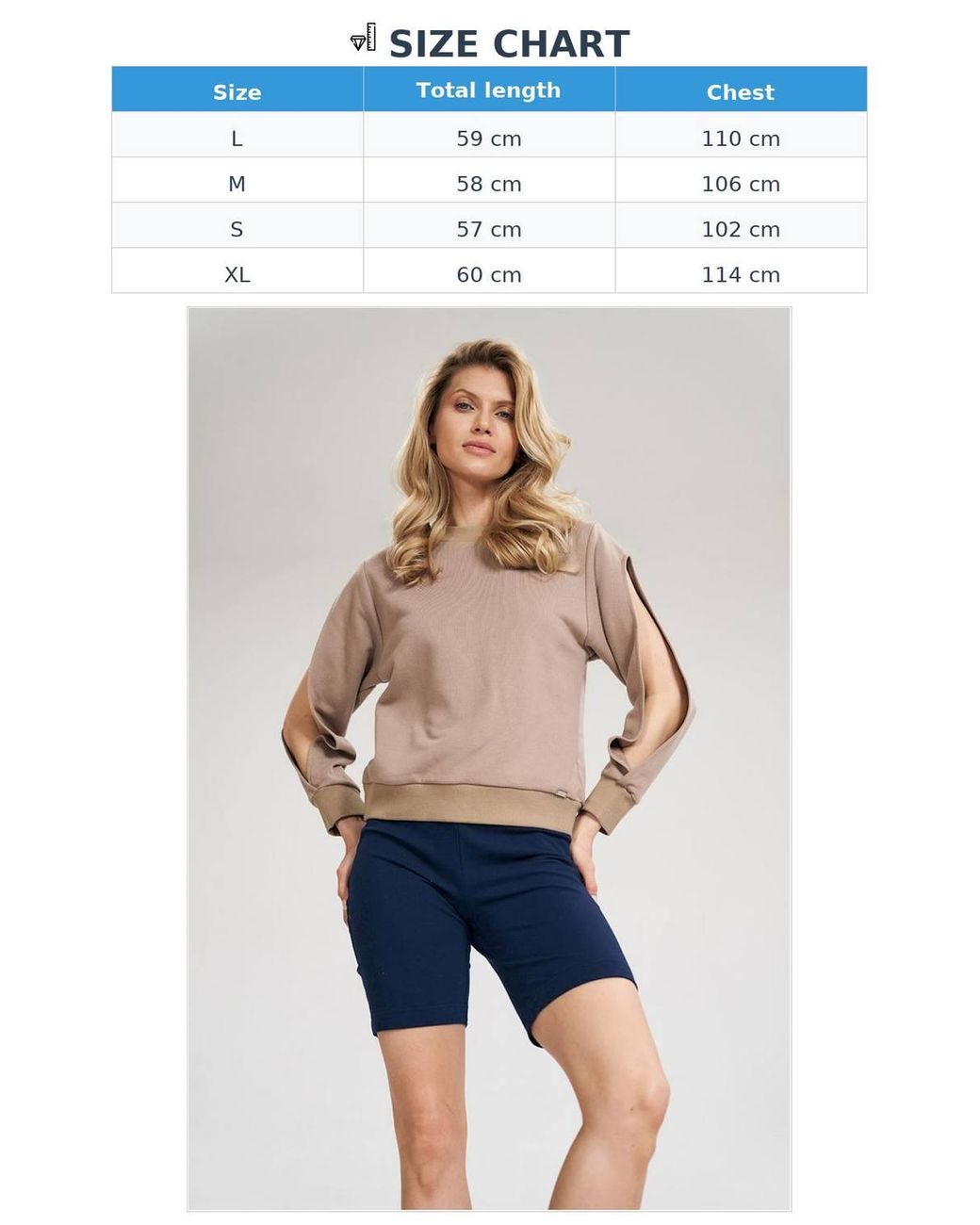Love Lace Blue Classic Cotton Sweatshirt With Ribbed Cuffs Style 162339