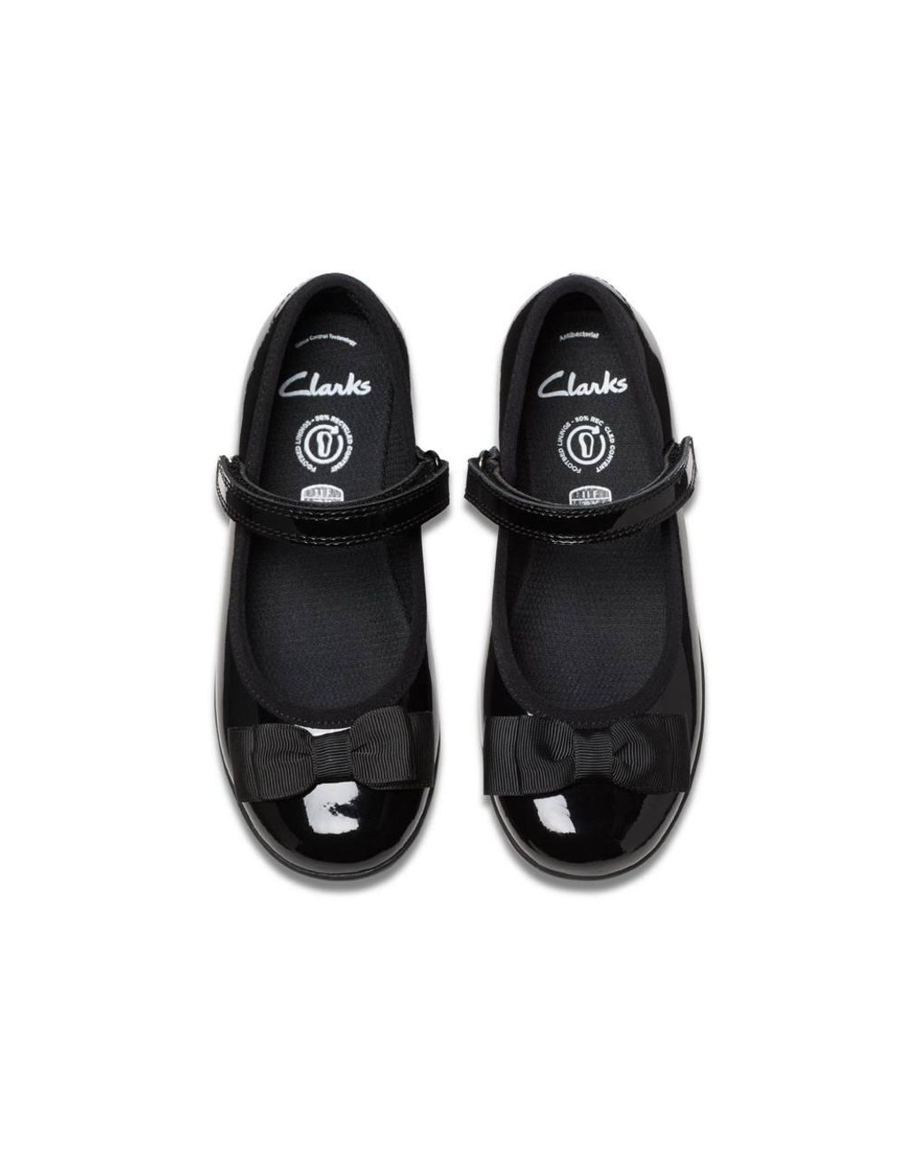 Clarks Black Scala Tap Kid Patent Bar Shoes