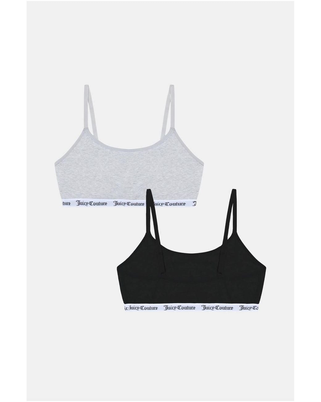 Juicy Couture White Cotton Bralet 2 Pack Marl