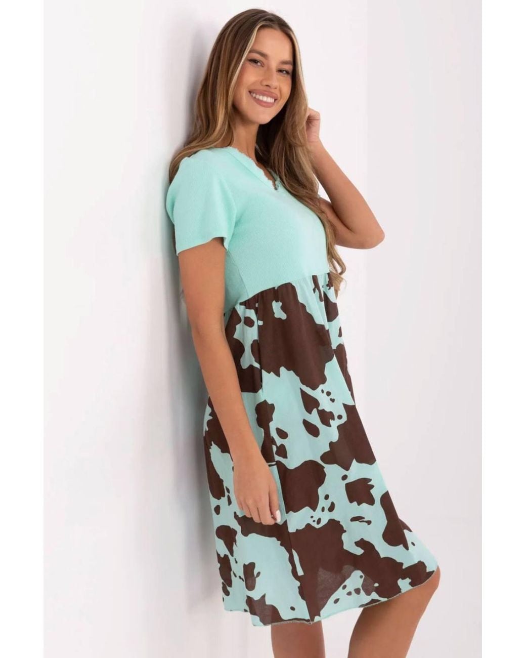 Love Lace White Flared Cotton Elastane Day Dress With Pockets