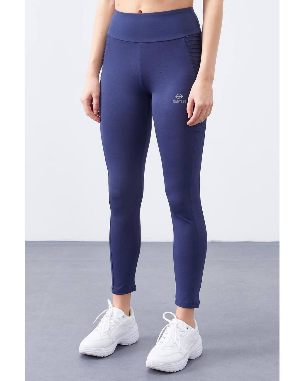TOMMY LIFE Blue High-Waist Slim-Fit Leggings