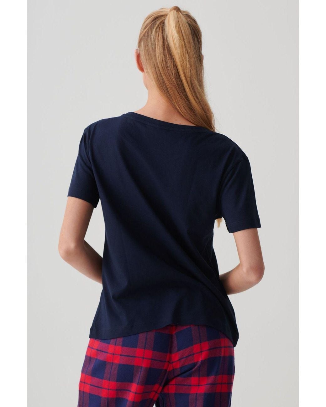 British Boxers Blue "French" Cotton Scoop Neck T-Shirt