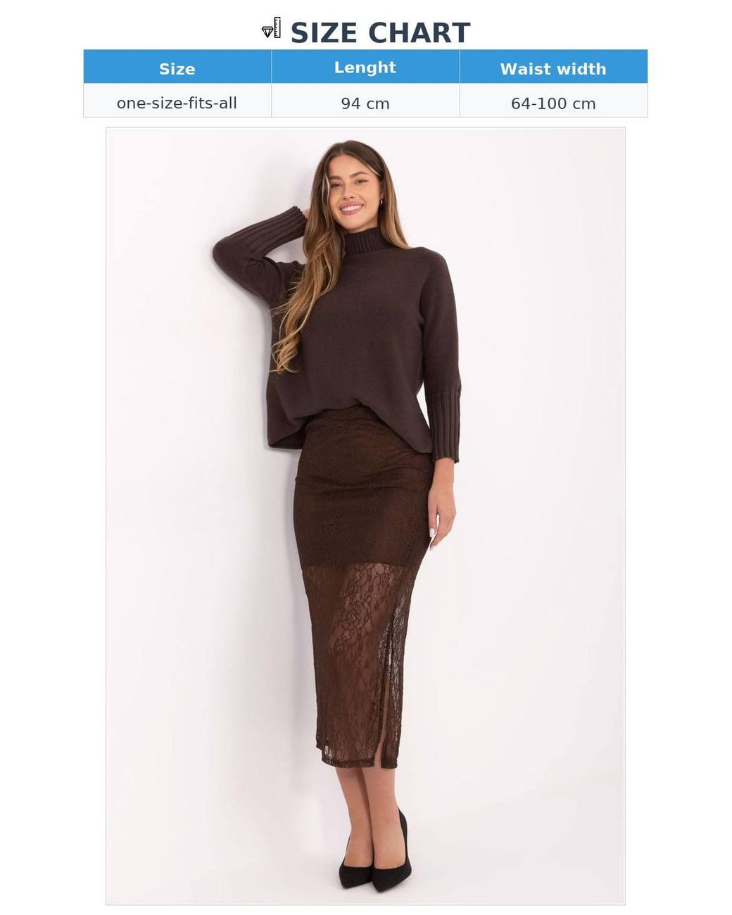Love Lace Red Elegant Lace Midi Skirt With Elastic Waist